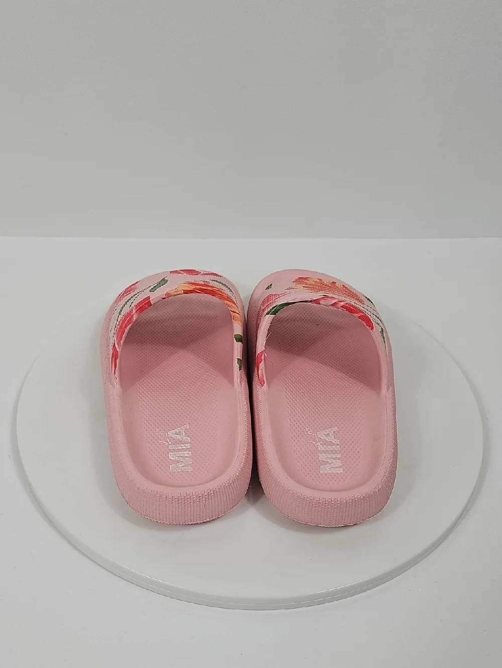 NIB MIA Little Lexa Girls 1 Pink Floral Pool Slide Sandals Cottagecore Tulip